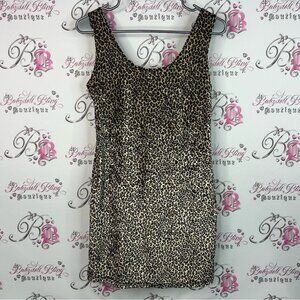 East west intimates dress soft velvet velour vintage Chic Leopard Print Dress